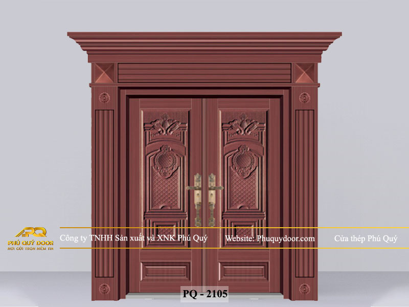 báo giá cửa chính 2 cánh đều PQ-2105 cửa thép chống cháy