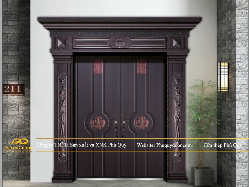 Phối cảnh cửa chính biệt thự tân cổ điển