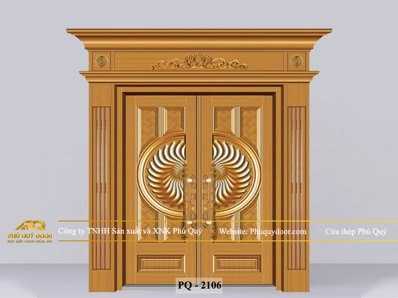 Cửa chính 2 cánh đều PQ-2106 Phú Quý Door