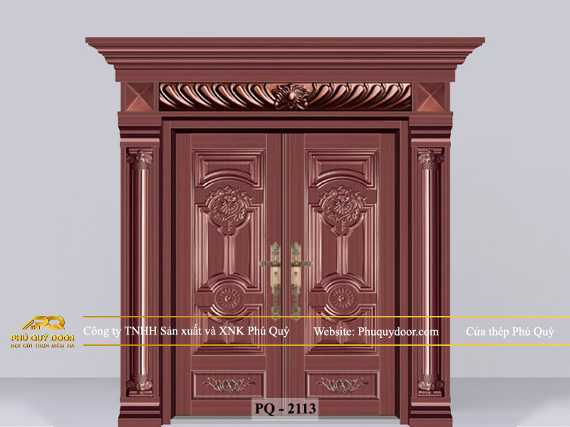 Mẫu cửa chính 2 cánh đều PQ-2113