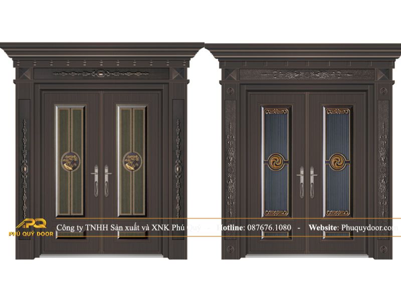 mẫu cửa thép 2 cánh hiện đại cửa thép nhập khẩu tại Phú Quý Door