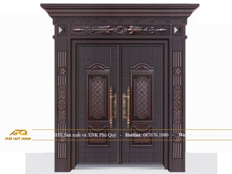 mẫu cửa chính tân cổ điển Phú quý door