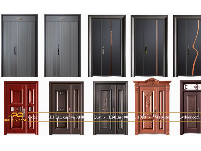 tổng hợp mẫu cửa chính 2 cánh lệch đẹp