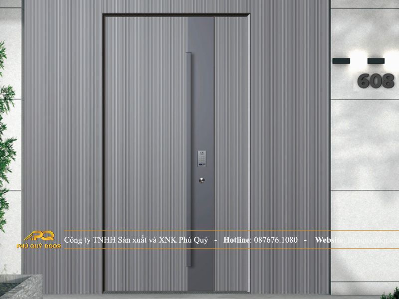 mẫu cửa chính 2 cánh lệch hiện đại