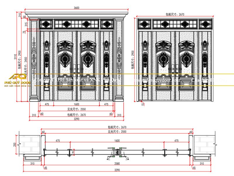 bản vẽ kỹ thuật cửa thép Thái Nguyên