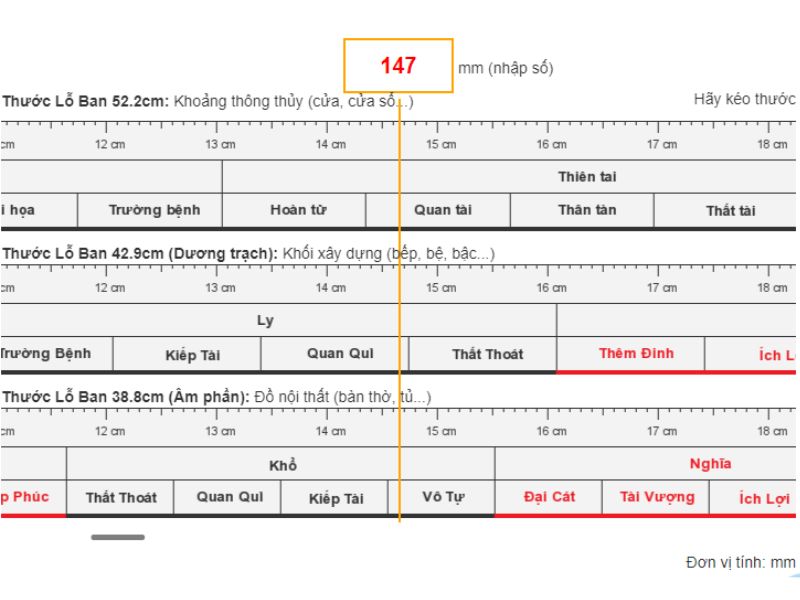 cách sử dụng thước lỗ ban online