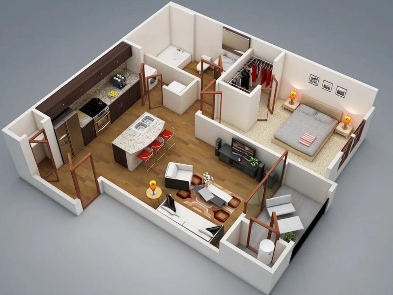 Cửa phòng ngủ đối diện bếp dưới góc độ khoa học có tốt?