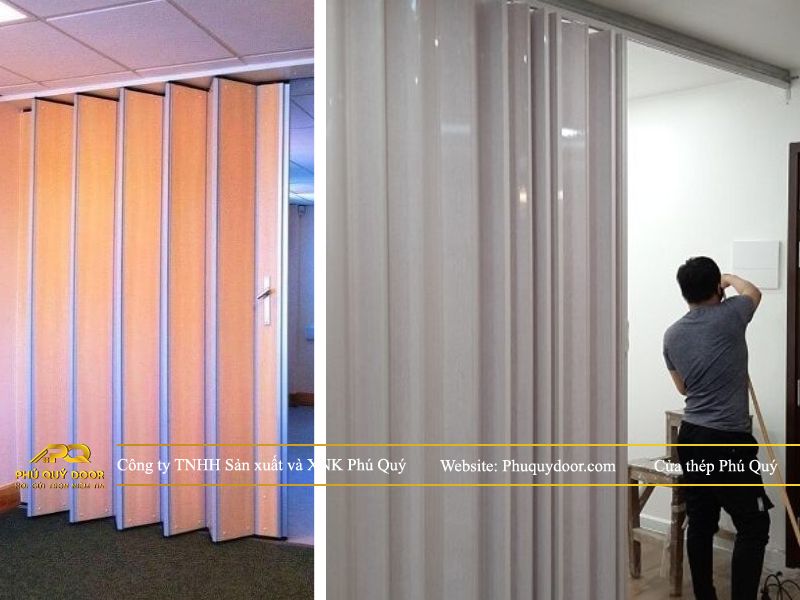 cửa xếp nhựa giá rẻ dùng trong các công trình tạm